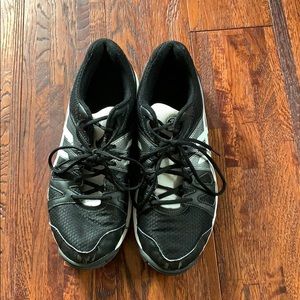 Black and white volleyball shoes
